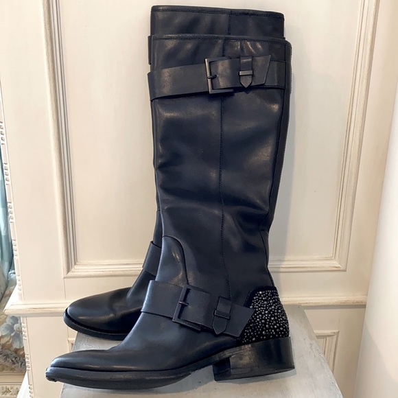 Brian Atwood Black Leather Riding Boots - Picture 7 of 13
